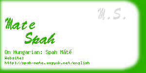 mate spah business card